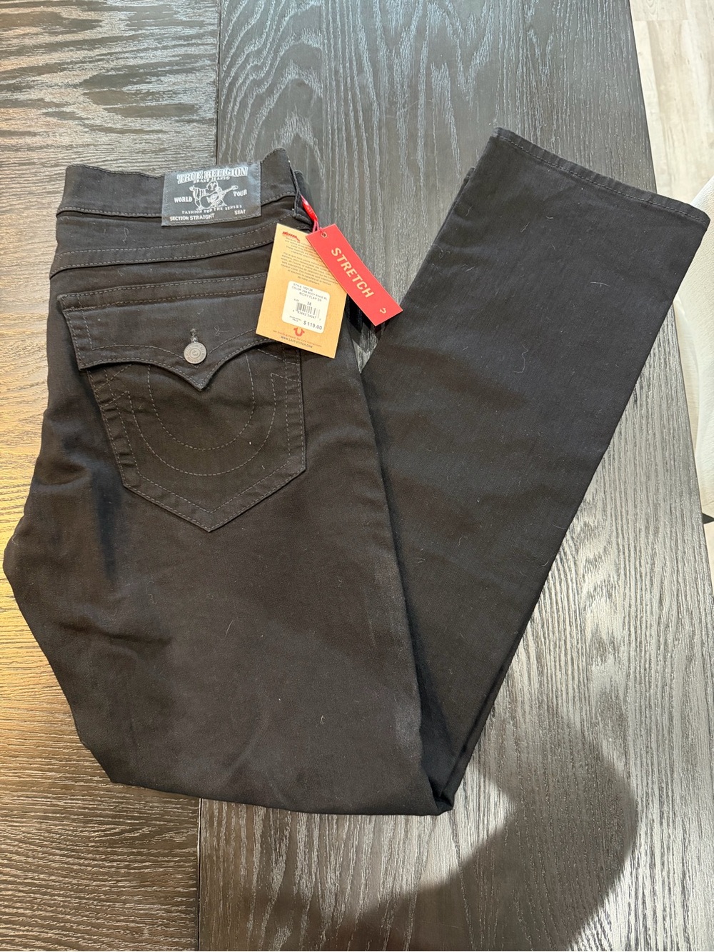 True Religion Men’s Slim Straight Jeans in Black